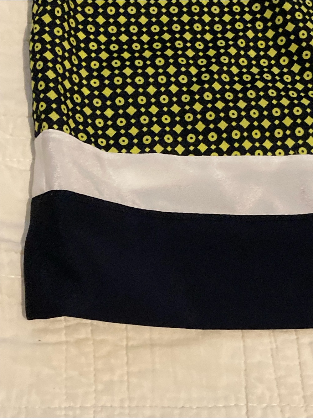 LOFT Navy and Green Sleeveless Patterned Blouse - Picture 4 of 6